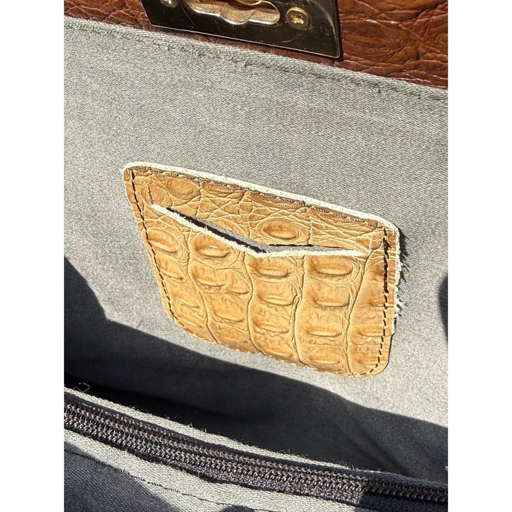 Borse in Pelle Italian Genuine Leather Croc-Embossed Bag Functional Lock‎ & Key - Picture 6 of 16